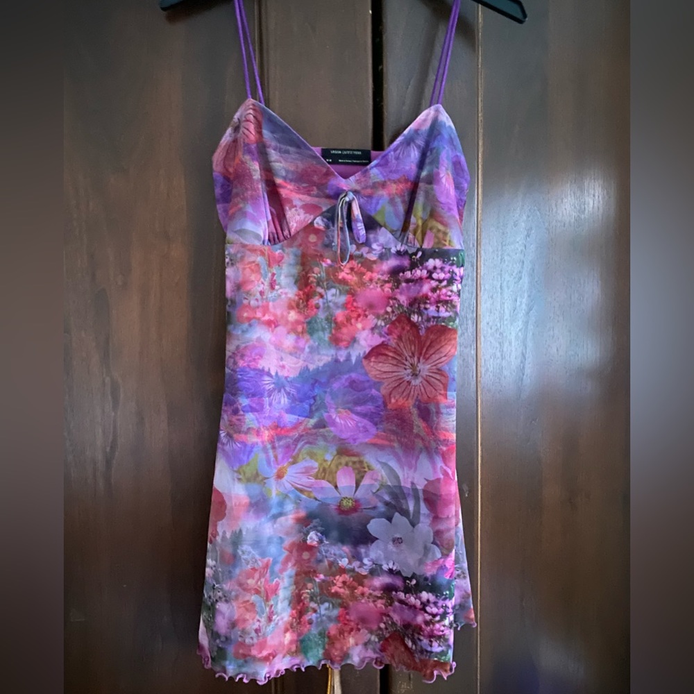 Urban Outfitters pink flower patterned dress
